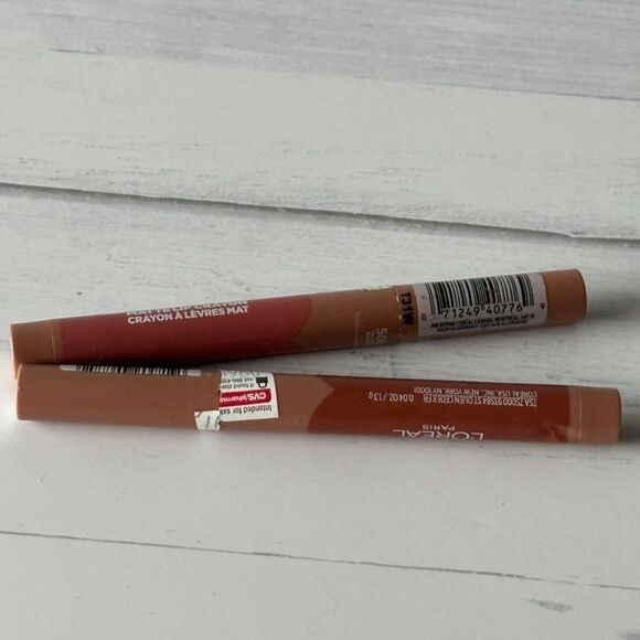 L'Oreal Infallible Matte Lip Crayon Set 2 - 500 Caramel Blondie & 510 Tres Sweet - Picture 2 of 10